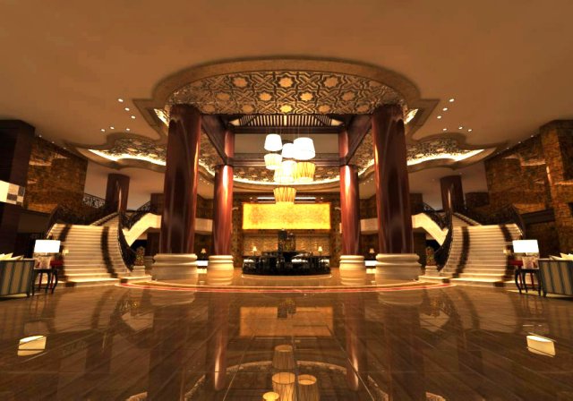 lobby space 103 3D Model .c4d .max .obj .3ds .fbx .stl .blend 