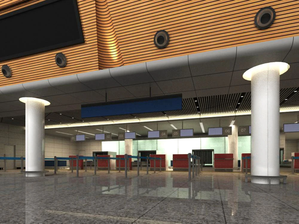 lobby space 093 3D Model .c4d .max .obj .3ds .fbx .stl .blend 