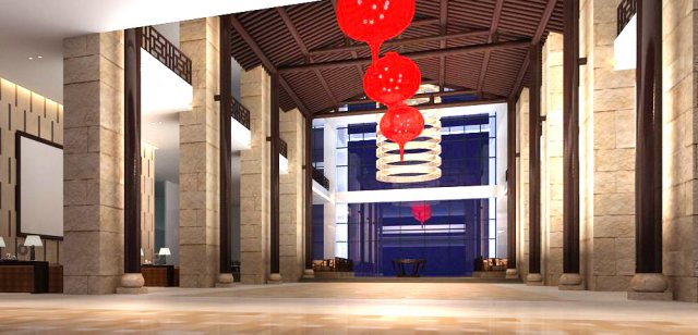 lobby spaces 144 3D Model .c4d .max .obj .3ds .fbx .stl .blend 