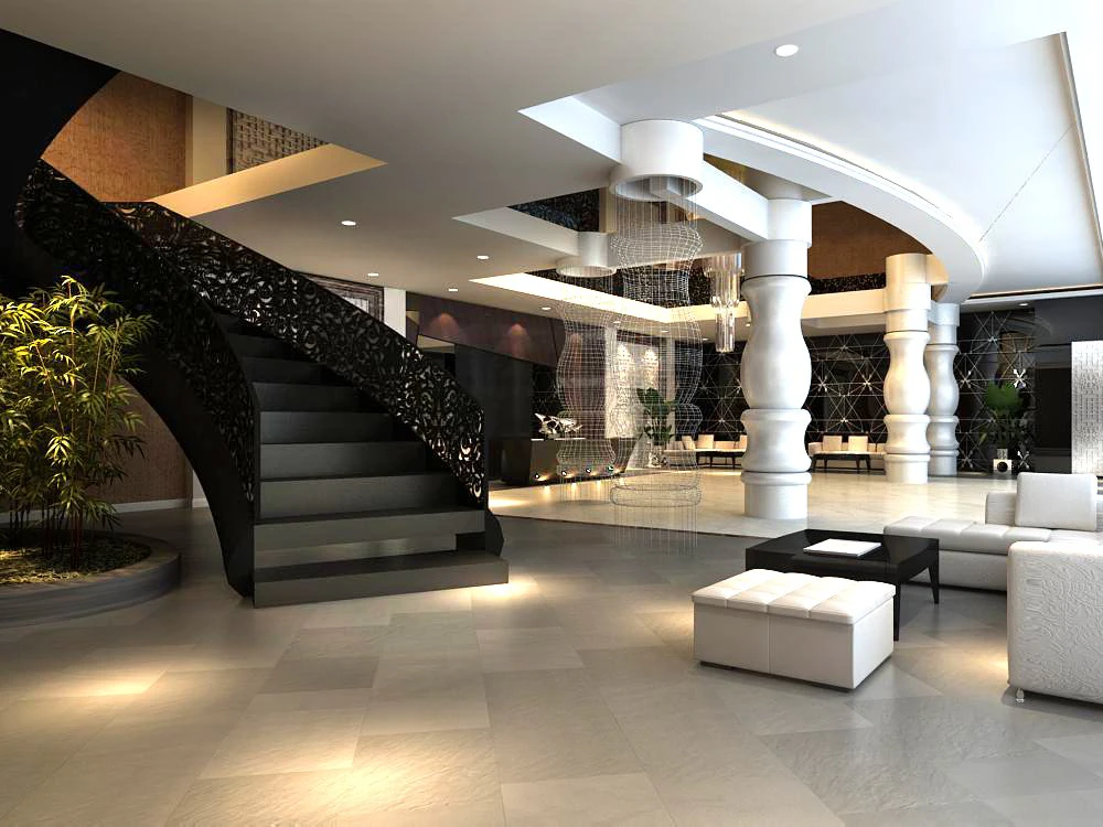 lobby spaces 145 3D Model .c4d .max .obj .3ds .fbx .stl .blend 