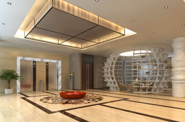 lobby space 154 3D Model .c4d .max .obj .3ds .fbx .stl .blend 