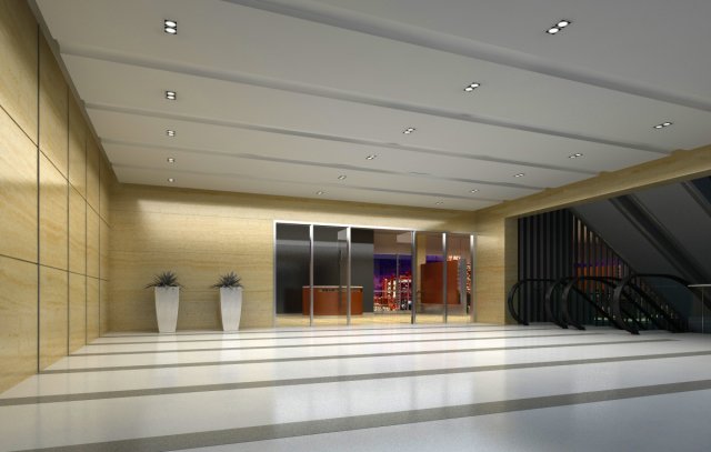 lobby spaces 165 3D Model .c4d .max .obj .3ds .fbx .stl .blend 