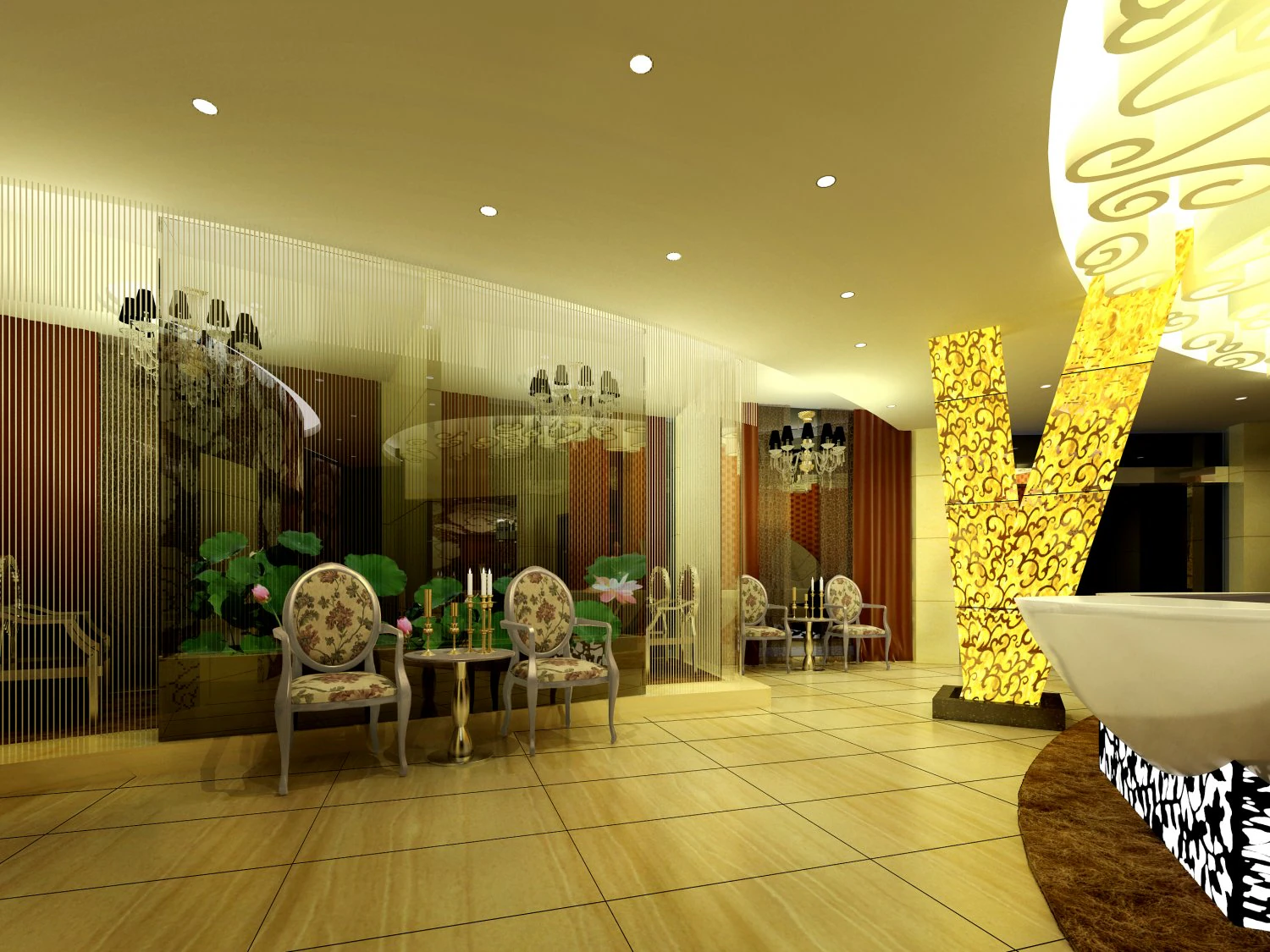 lobby spaces 174 3D Model .c4d .max .obj .3ds .fbx .stl .blend 