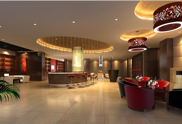 lobby space 182 Model 3D .c4d .max .obj .3ds .fbx .stl .blend 