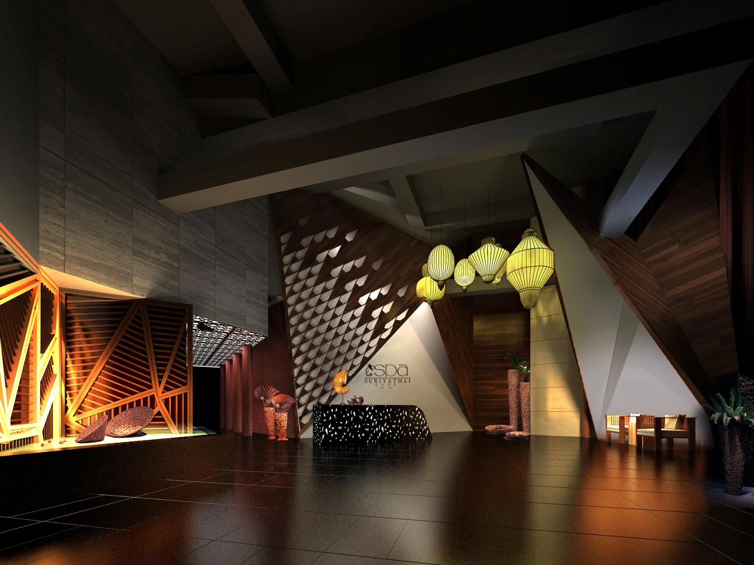 lobby space 188 3D Model .c4d .max .obj .3ds .fbx .stl .blend 