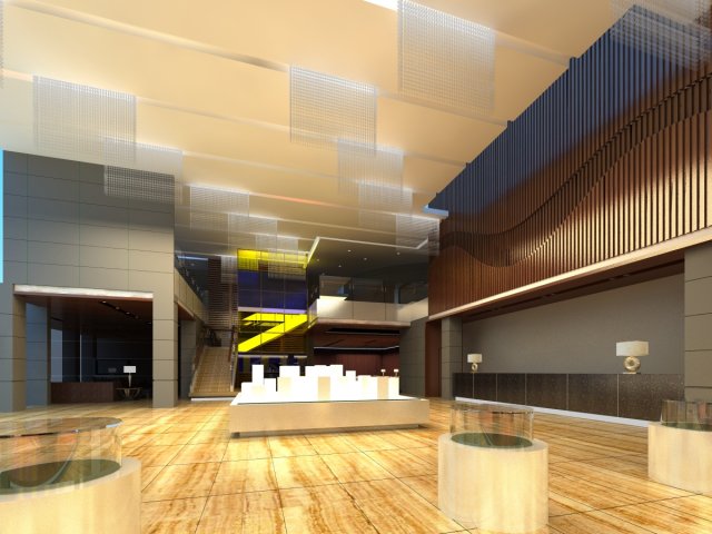 lobby space 208 Model 3D .c4d .max .obj .3ds .fbx .stl .blend