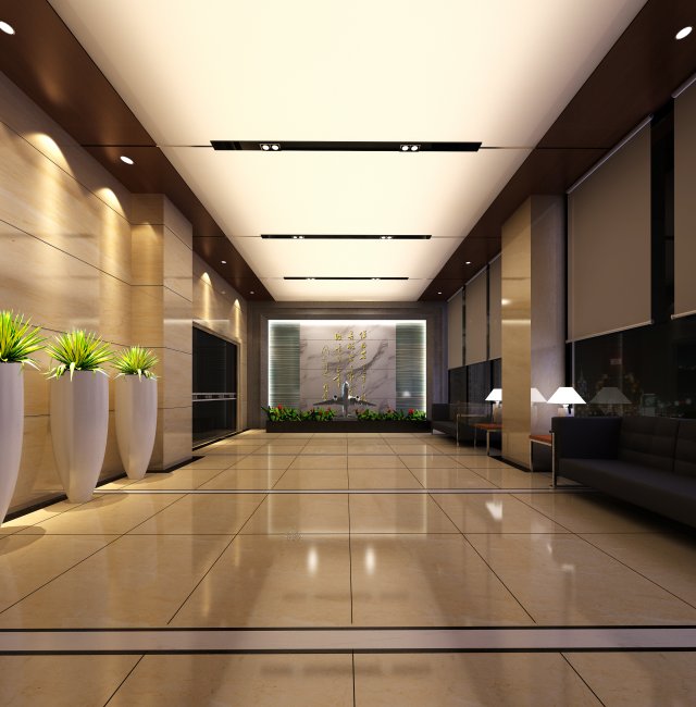 lobby space 204 3D Model .c4d .max .obj .3ds .fbx .stl .blend 
