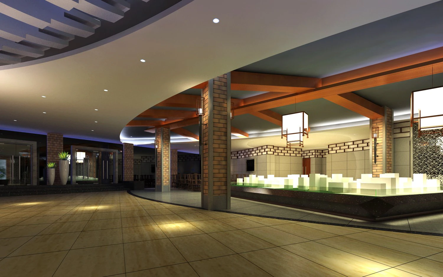 lobby space 218 3D Model .c4d .max .obj .3ds .fbx .stl .blend 