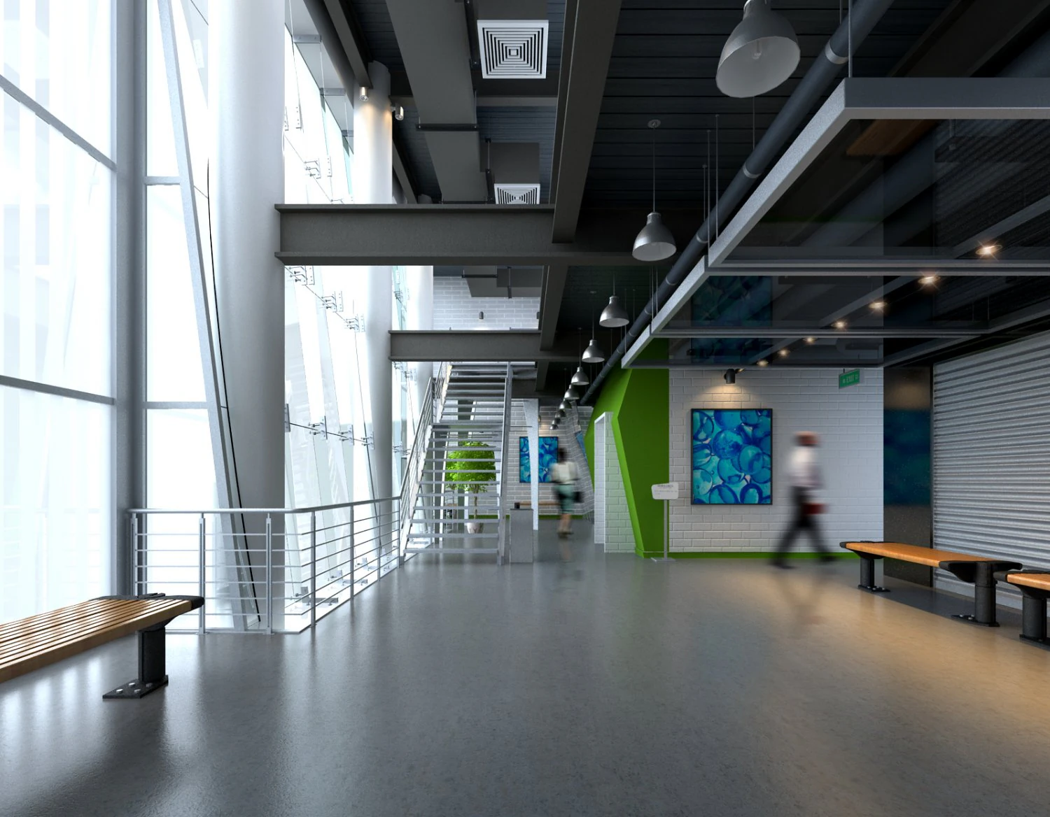 corridor spaces 008 3D Model .c4d .max .obj .3ds .fbx .stl .blend