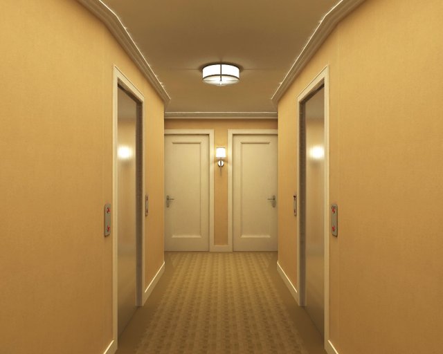 corridor spaces 005 3D Model .c4d .max .obj .3ds .fbx .stl .blend 