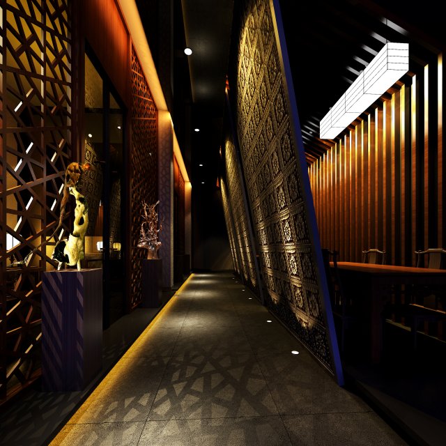 corridor spaces 063 3D Model .c4d .max .obj .3ds .fbx .stl .blend 