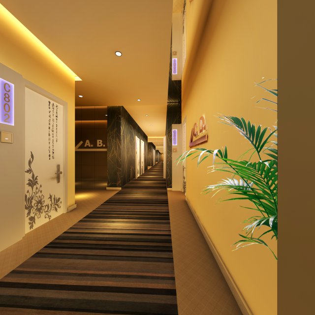 corridor spaces 064 3D Model .c4d .max .obj .3ds .fbx .stl .blend 