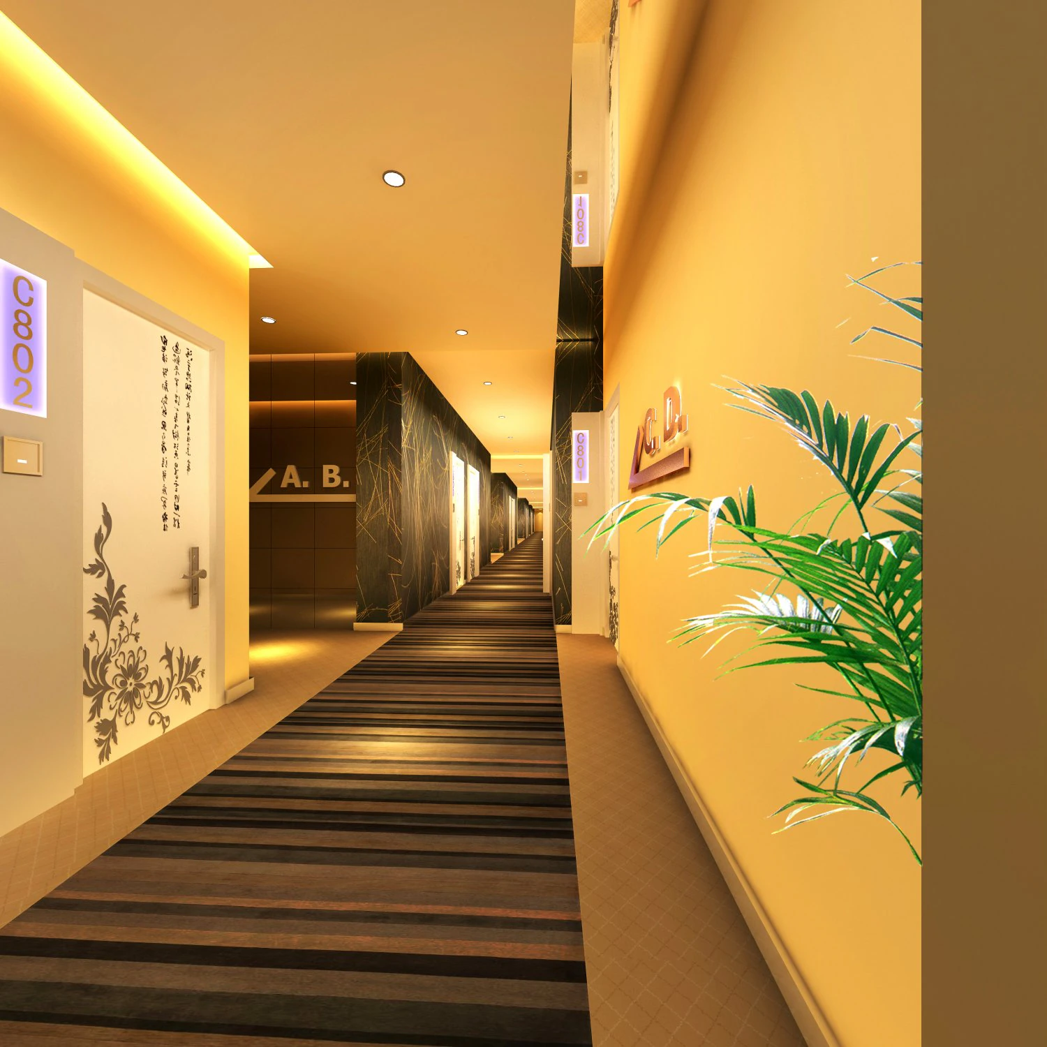corridor spaces 077 3D Model .c4d .max .obj .3ds .fbx .stl .blend 