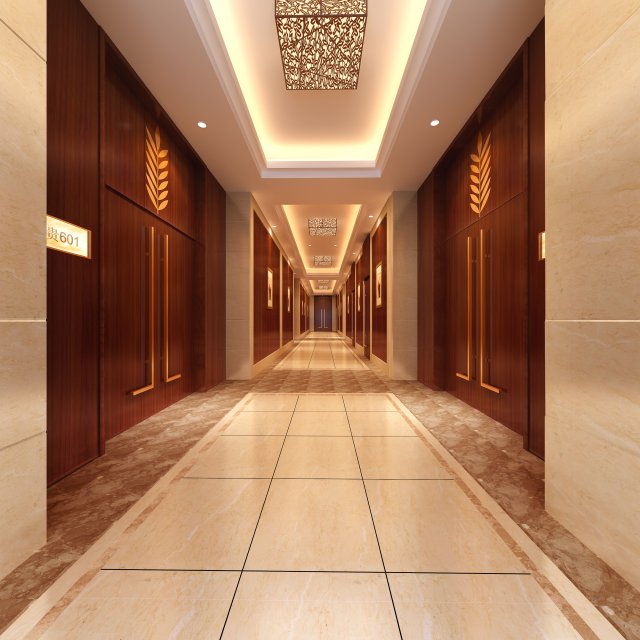 corridor spaces 075 3D Model .c4d .max .obj .3ds .fbx .stl .blend 