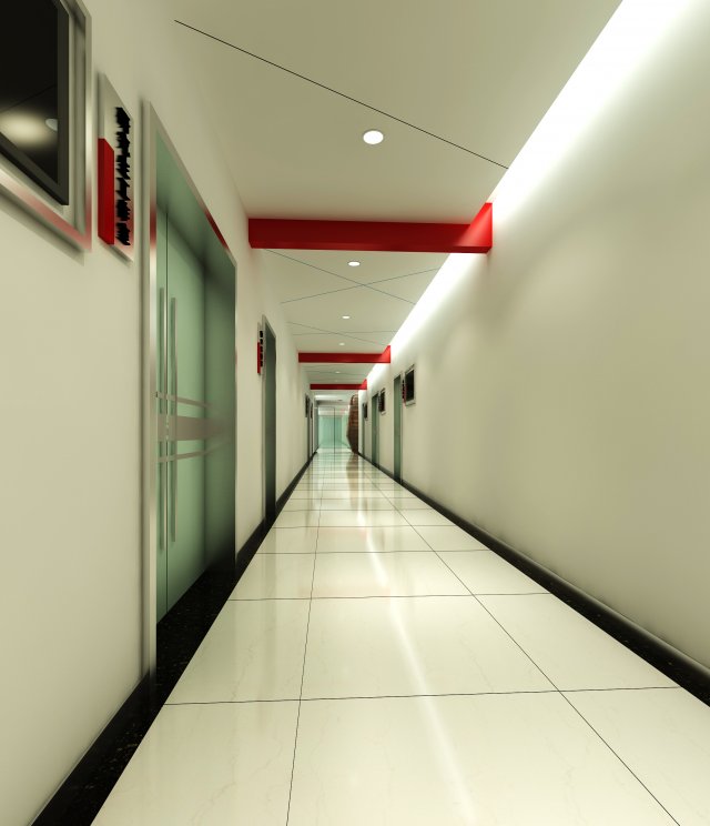 corridor spaces 070 3D Model .c4d .max .obj .3ds .fbx .stl .blend 