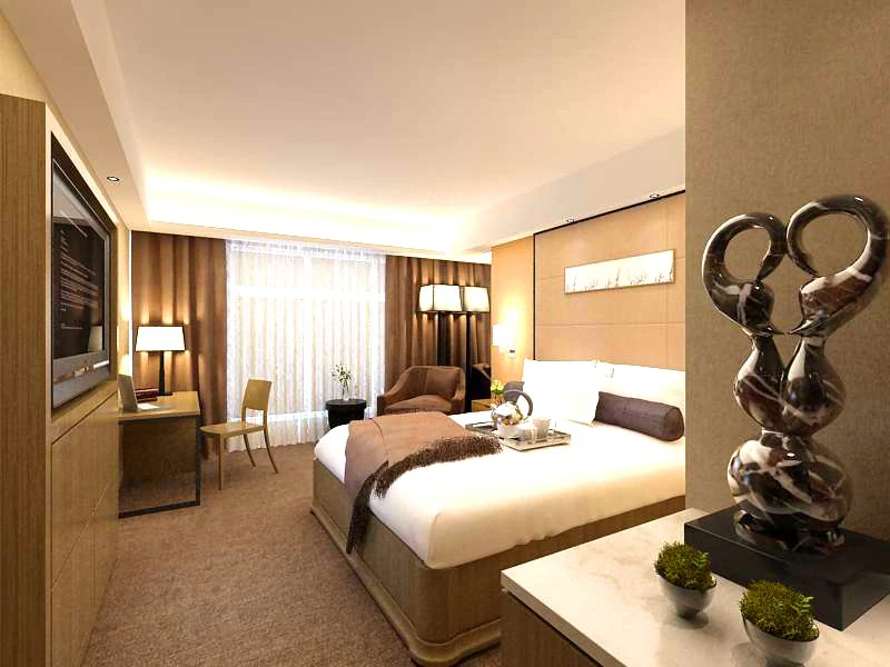 guest room 001 3D Model .c4d .max .obj .3ds .fbx .stl .blend