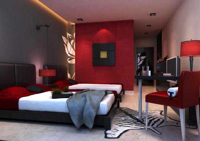 guest room 010 3D 모델 .c4d .max .obj .3ds .fbx .stl .blend 