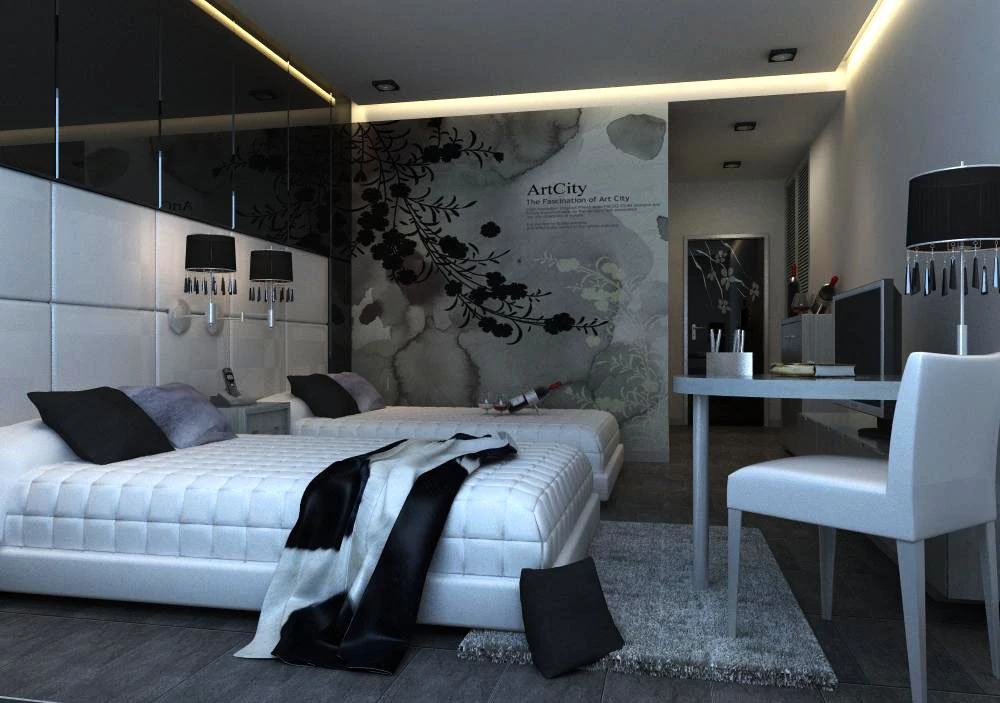 guest room 009 3D Model .c4d .max .obj .3ds .fbx .stl .blend