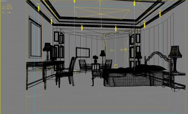guest room 021 3D 模型 .c4d .max .obj .3ds .fbx .stl .blend 