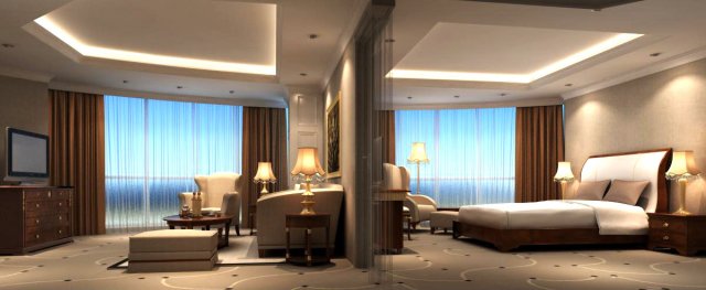 guest room 020 3D Модель .c4d .max .obj .3ds .fbx .stl .blend 