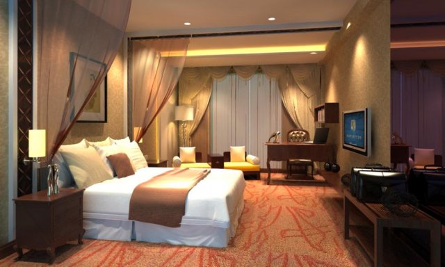 guest room 037 3D Модель .c4d .max .obj .3ds .fbx .stl .blend 