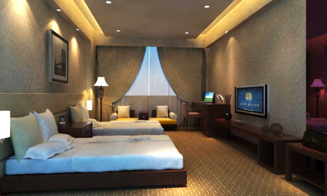 guest room 035 3D 模型 .c4d .max .obj .3ds .fbx .stl .blend 