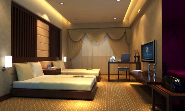 guest room 042 Model 3D .c4d .max .obj .3ds .fbx .stl .blend 