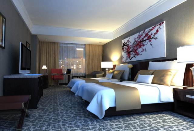 guest room 048 3D 模型 .c4d .max .obj .3ds .fbx .stl .blend 