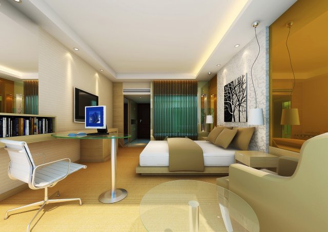 guest room 056 3D 모델 .c4d .max .obj .3ds .fbx .stl .blend 