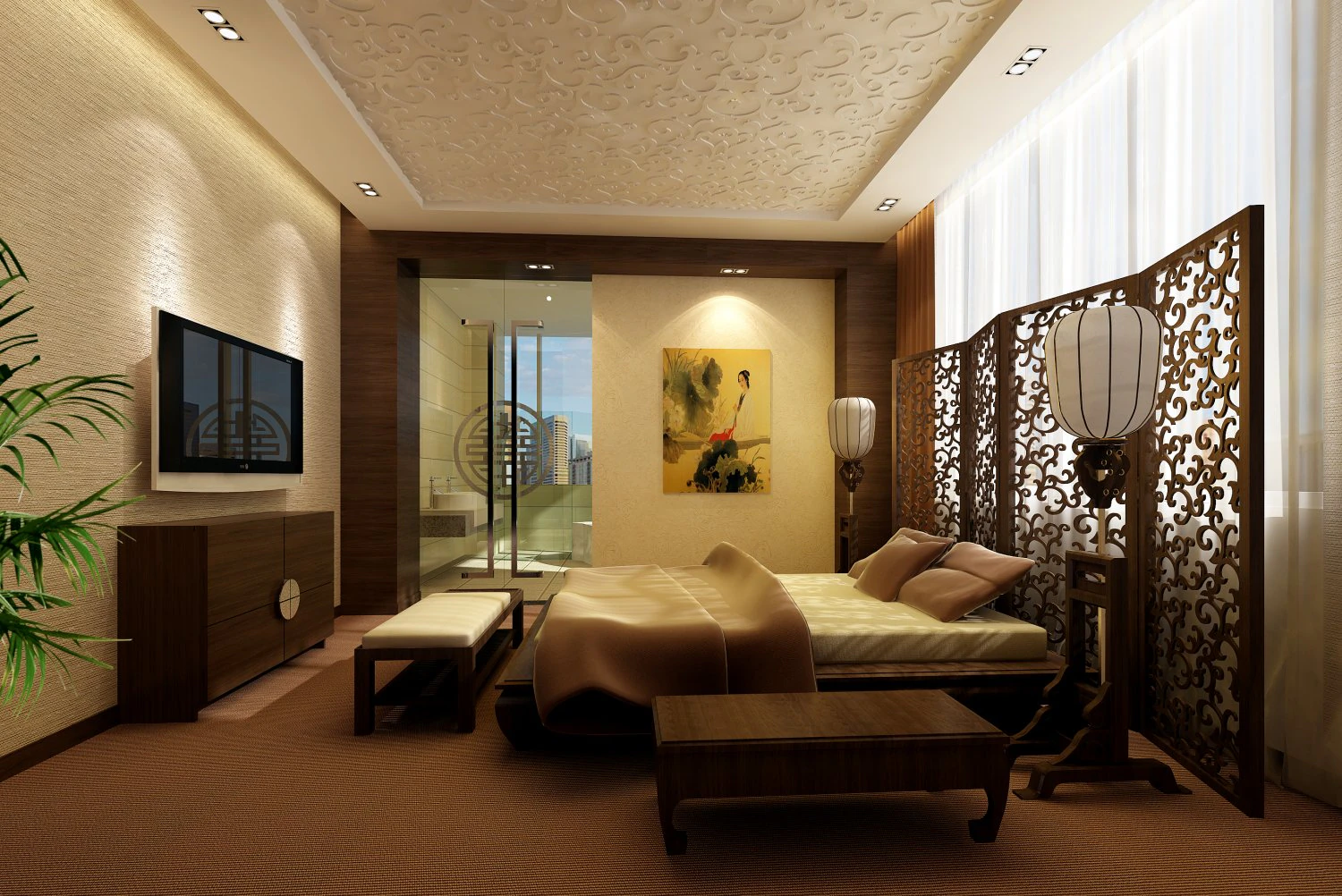 guest room 069 3D Model .c4d .max .obj .3ds .fbx .stl .blend