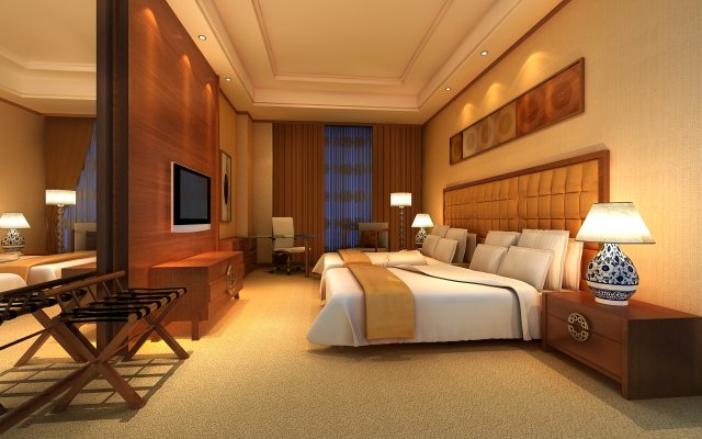 guest room 059 3D Model .c4d .max .obj .3ds .fbx .stl .blend 
