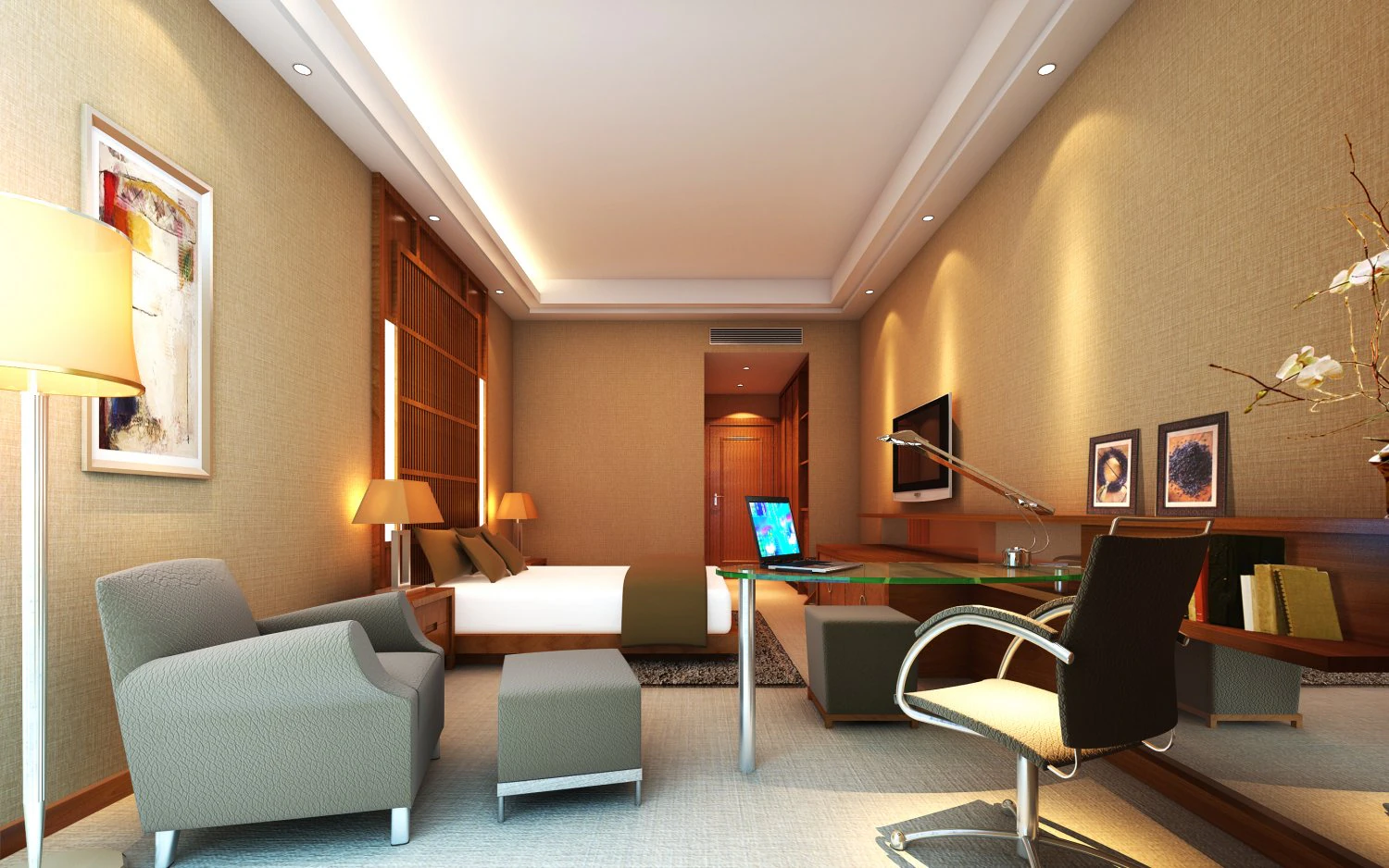 guest room 058 3D Model .c4d .max .obj .3ds .fbx .stl .blend 
