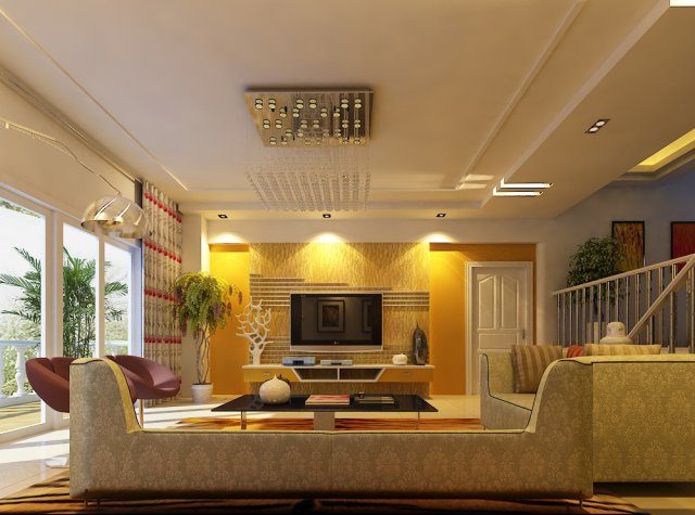 livingroom 002 3D Model .c4d .max .obj .3ds .fbx .stl .blend 