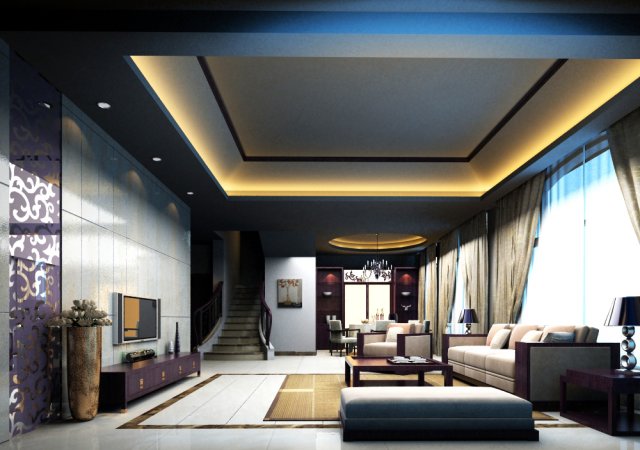 livingroom 015 3D Модель .c4d .max .obj .3ds .fbx .stl .blend 