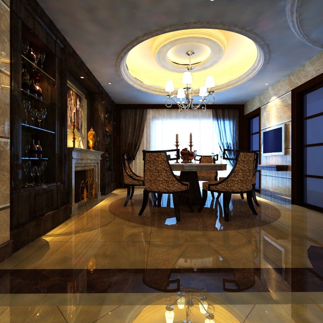 livingroom 003 3D 模型 .c4d .max .obj .3ds .fbx .stl .blend 
