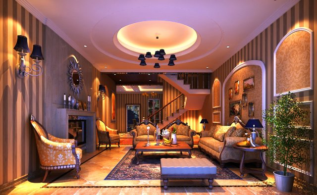 livingroom 013 Modelo 3D .c4d .max .obj .3ds .fbx .stl .blend 