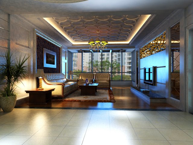 livingroom 016 3D Модель .c4d .max .obj .3ds .fbx .stl .blend