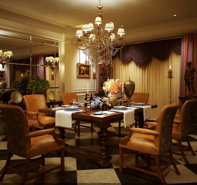 livingroom 040 3D Model .c4d .max .obj .3ds .fbx .stl .blend 