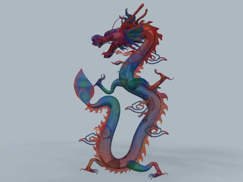 дракон 002 3D Модель .c4d .max .obj .3ds .fbx .stl .blend 