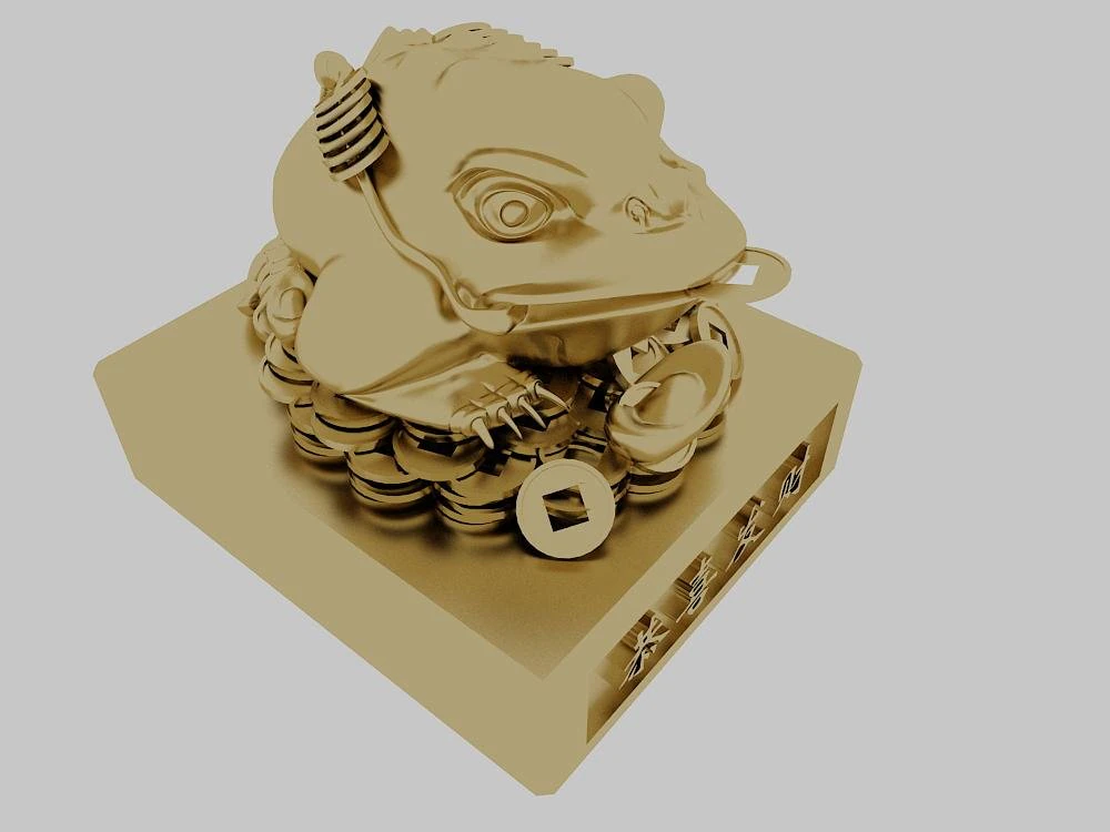 gold cattle 3D Model .c4d .max .obj .3ds .fbx .stl .blend 