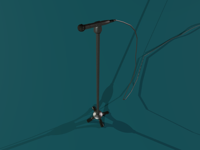 microphone with stand Modelo 3D .c4d .max .obj .3ds .fbx .stl .blend 