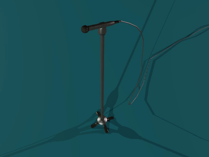 microphone with stand 3D Model .c4d .max .obj .3ds .fbx .stl .blend 