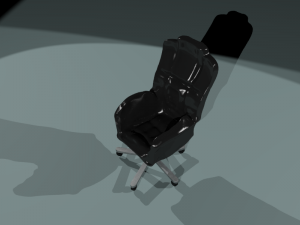black leather office chair Modello 3D