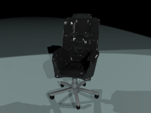 black leather office chair 3D मॉडल