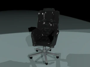 black leather office chair 3D Model