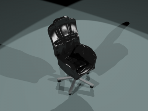 black leather office chair 3D मॉडल