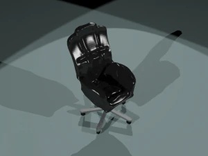 black leather office chair 3D Model