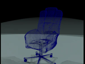 black leather office chair 3D Model