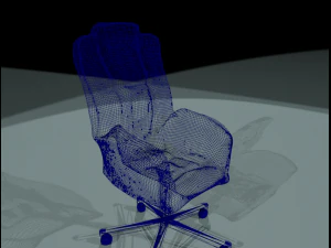 black leather office chair 3D Model