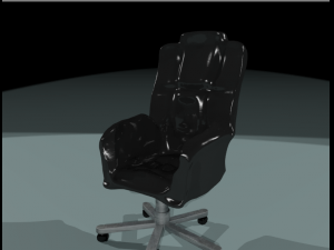 black leather office chair 3D मॉडल